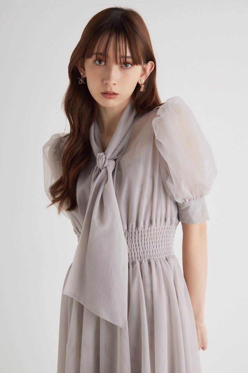 rienda「ネクタイチュールフレア OP」|ワンピース|