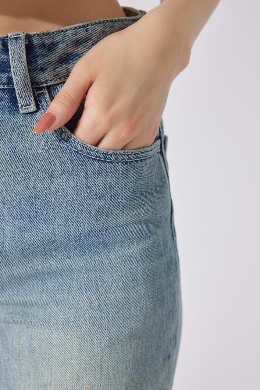 rienda「Shapely Makeジャストウエストデニムパンツ」|デニム|