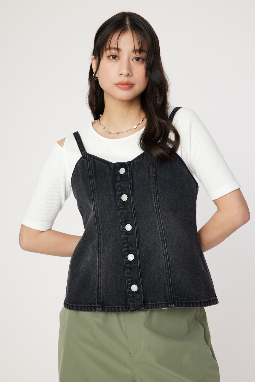 RODEO CROWNS「デニムキャミソール」|キャミソール|BLK