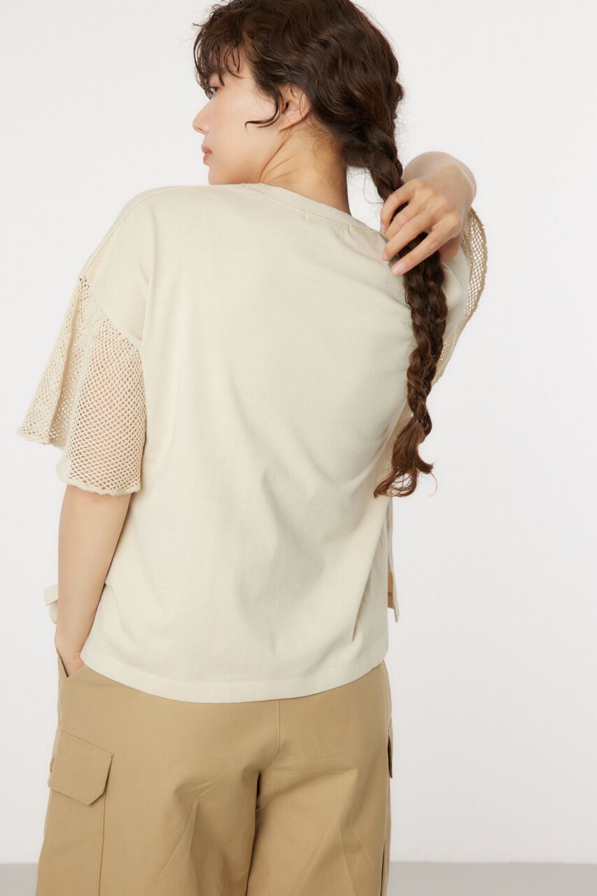 RODEO CROWNS「フリルメッシュスリーブトップス」|Tシャツ・カットソー|