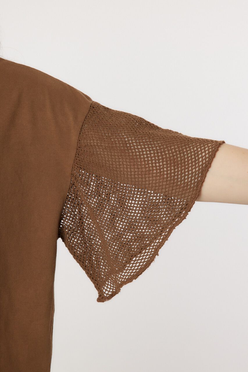 RODEO CROWNS「フリルメッシュスリーブトップス」|Tシャツ・カットソー|