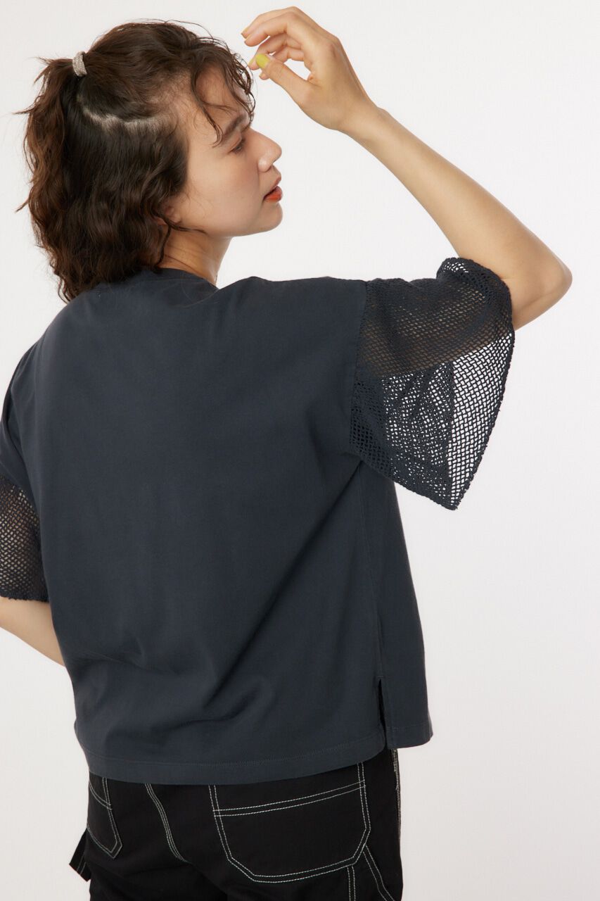 RODEO CROWNS「フリルメッシュスリーブトップス」|Tシャツ・カットソー|