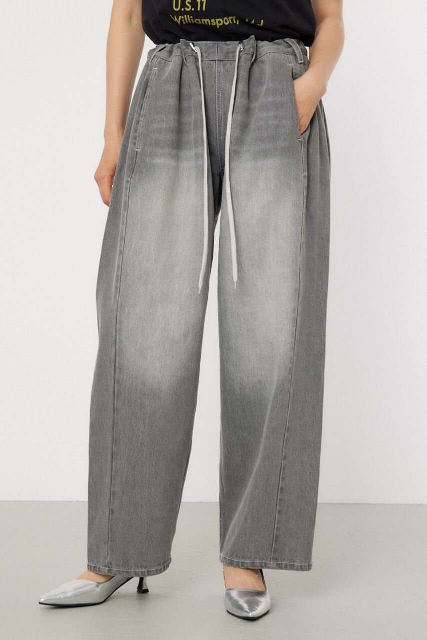 RODEO CROWNS「SQUEEZE DENIM WIDE PT」|デニム|BLK