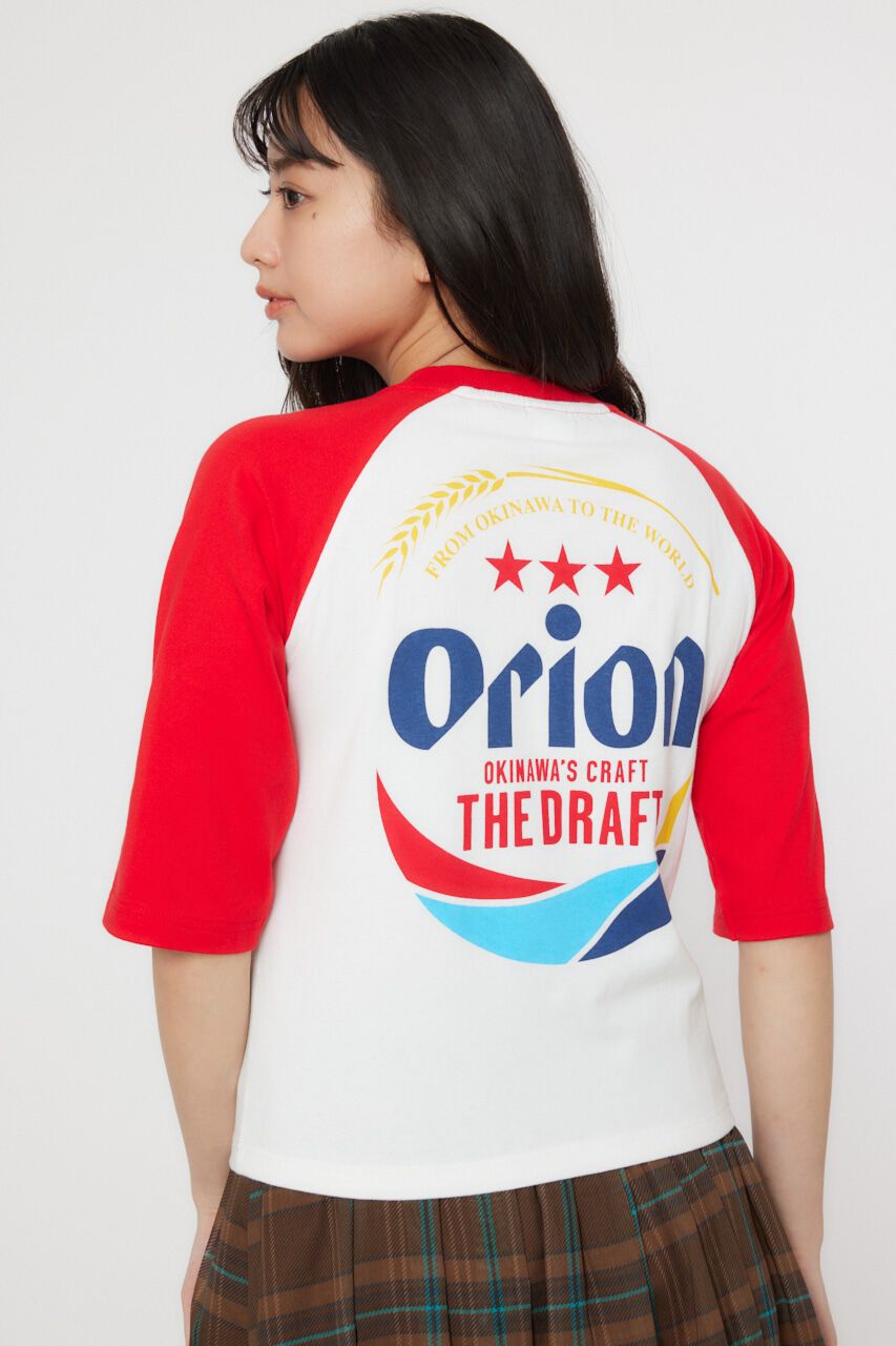 RODEO CROWNS「Orion BeerxRCSラグラン5分トップス」|Tシャツ・カットソー|RED