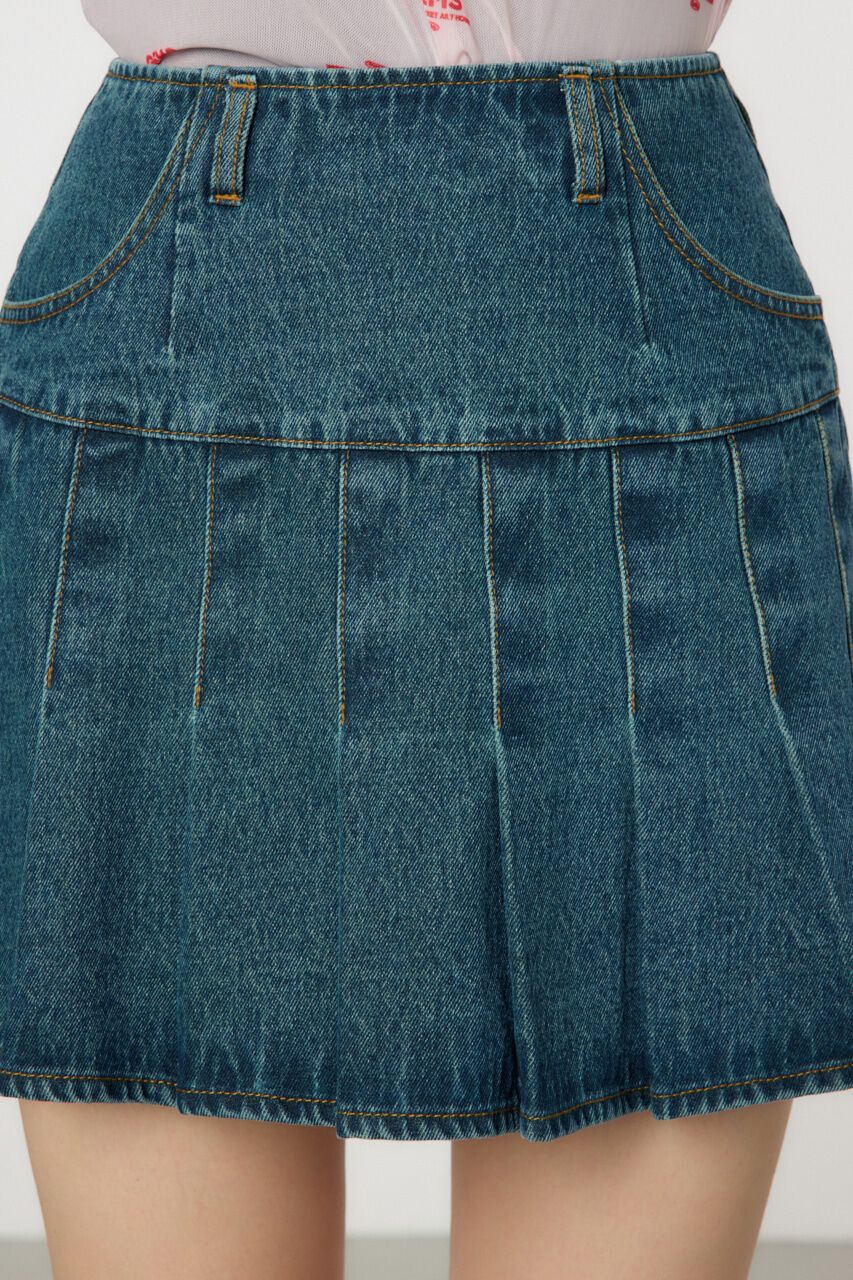 RODEO CROWNS「デニムプリーツミニスカート」|スカート|