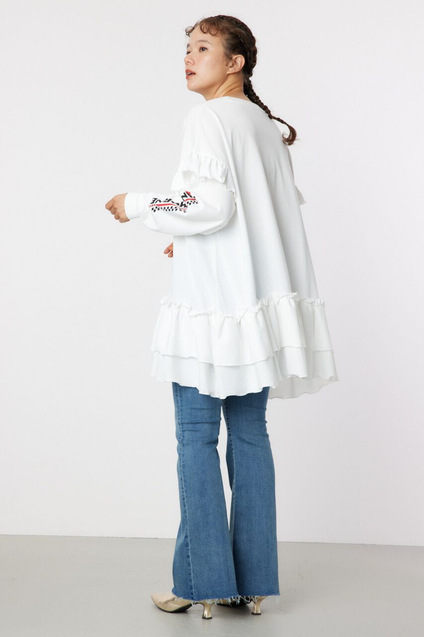 RODEO CROWNS「レーシングフリル切替チュニック」|Tシャツ・カットソー|