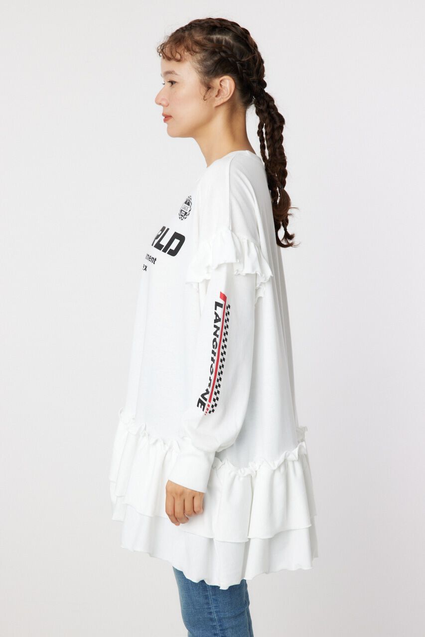 RODEO CROWNS「レーシングフリル切替チュニック」|Tシャツ・カットソー|