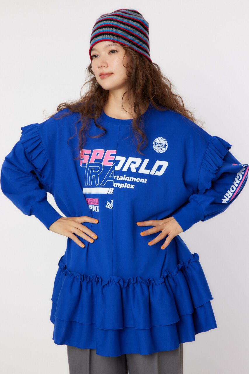RODEO CROWNS「レーシングフリル切替チュニック」|Tシャツ・カットソー|BLU