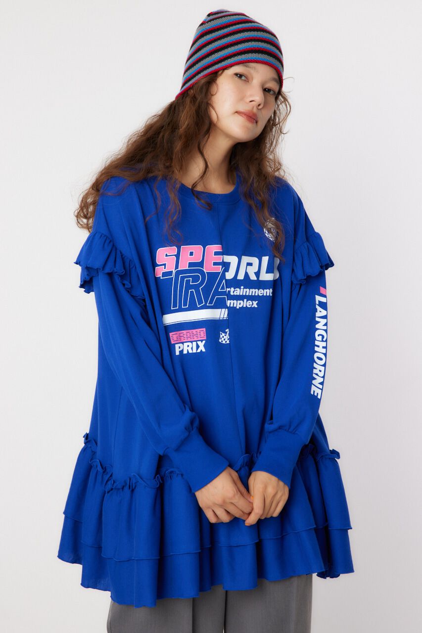 RODEO CROWNS「レーシングフリル切替チュニック」|Tシャツ・カットソー|