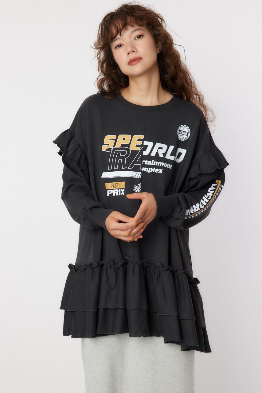 RODEO CROWNS「レーシングフリル切替チュニック」|Tシャツ・カットソー|C.GRY