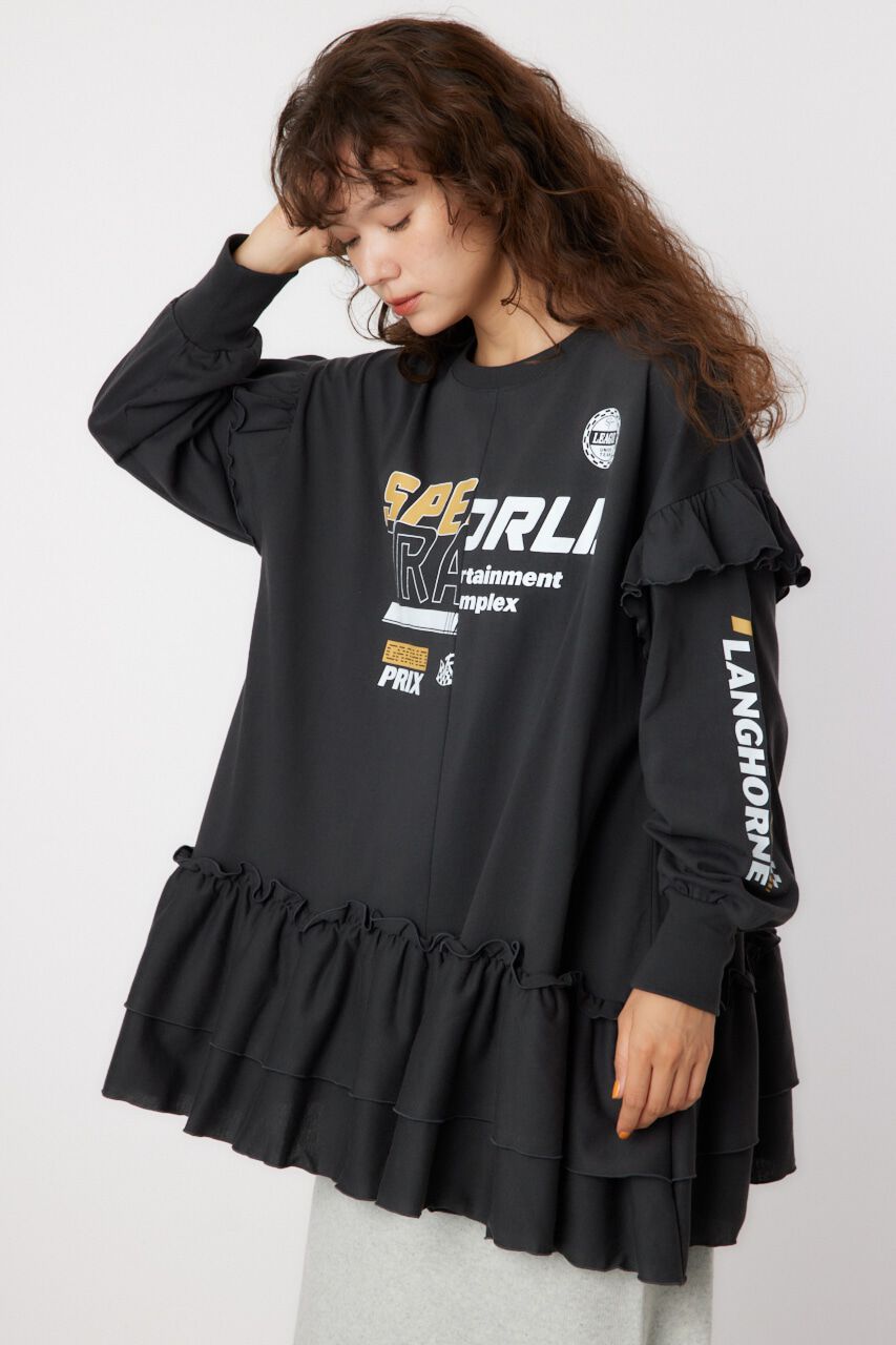 RODEO CROWNS「レーシングフリル切替チュニック」|Tシャツ・カットソー|