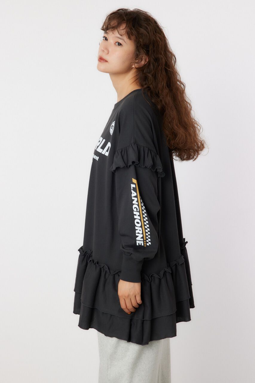 RODEO CROWNS「レーシングフリル切替チュニック」|Tシャツ・カットソー|