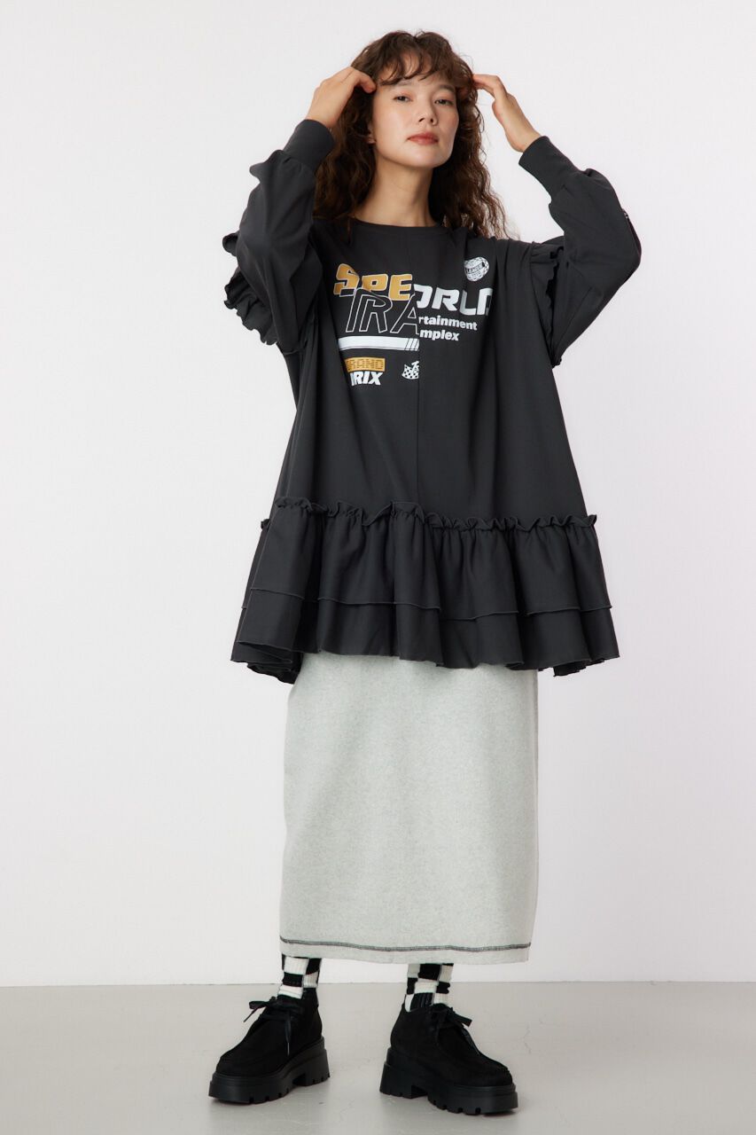 RODEO CROWNS「レーシングフリル切替チュニック」|Tシャツ・カットソー|