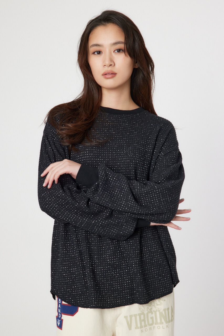 RODEO CROWNS「ラメワッフルトップス」|Tシャツ・カットソー|