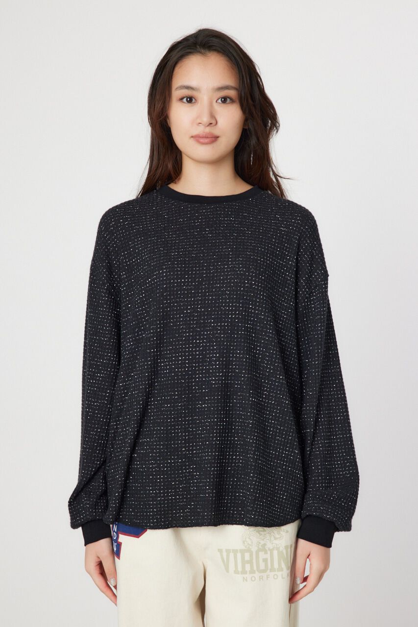 RODEO CROWNS「ラメワッフルトップス」|Tシャツ・カットソー|