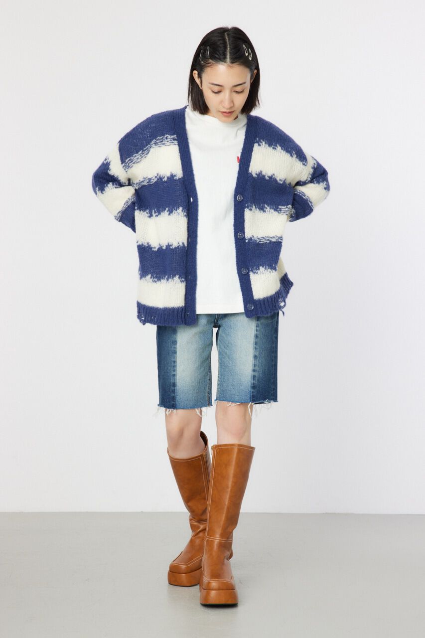 RODEO CROWNS「Grunge Border Knit カーディガン」|ニット・セーター|