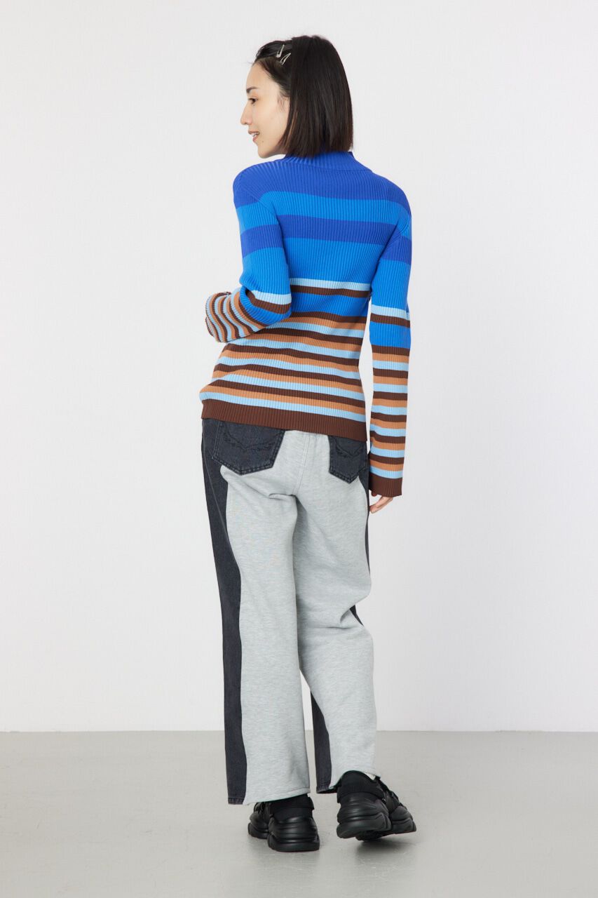 RODEO CROWNS「マルチボーダーハイネックトップス」|ニット・セーター|