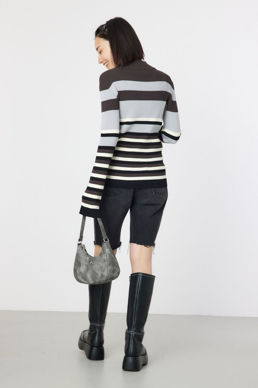 RODEO CROWNS「マルチボーダーハイネックトップス」|ニット・セーター|