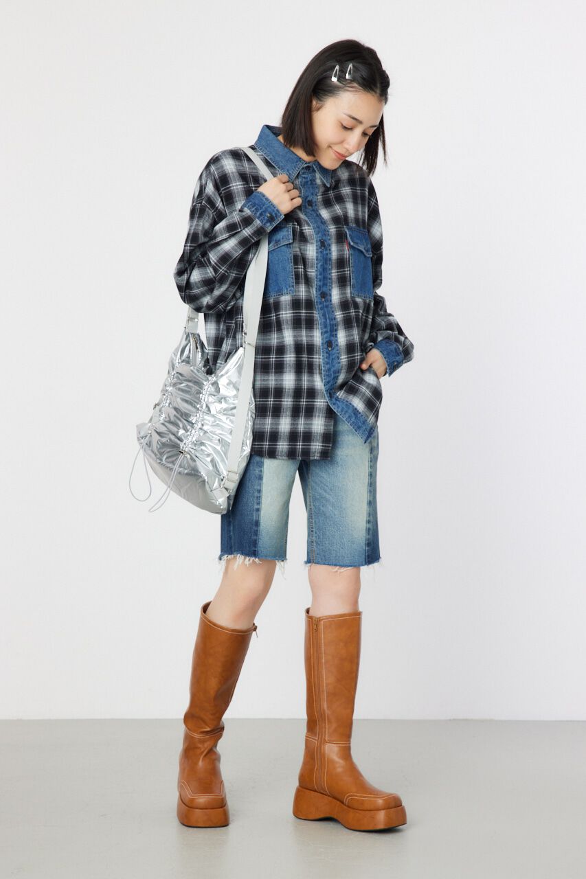 RODEO CROWNS「デニムドッキングチェックシャツ」|シャツ・ブラウス|