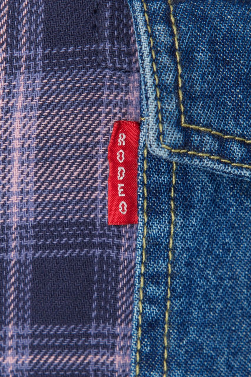 RODEO CROWNS「デニムドッキングチェックシャツ」|シャツ・ブラウス|