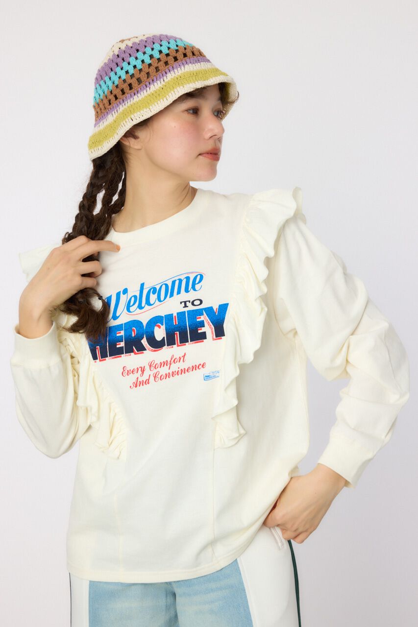 RODEO CROWNS「HERCHEYフリル ロングスリーブTシャツ」|Tシャツ・カットソー|O/WHT1