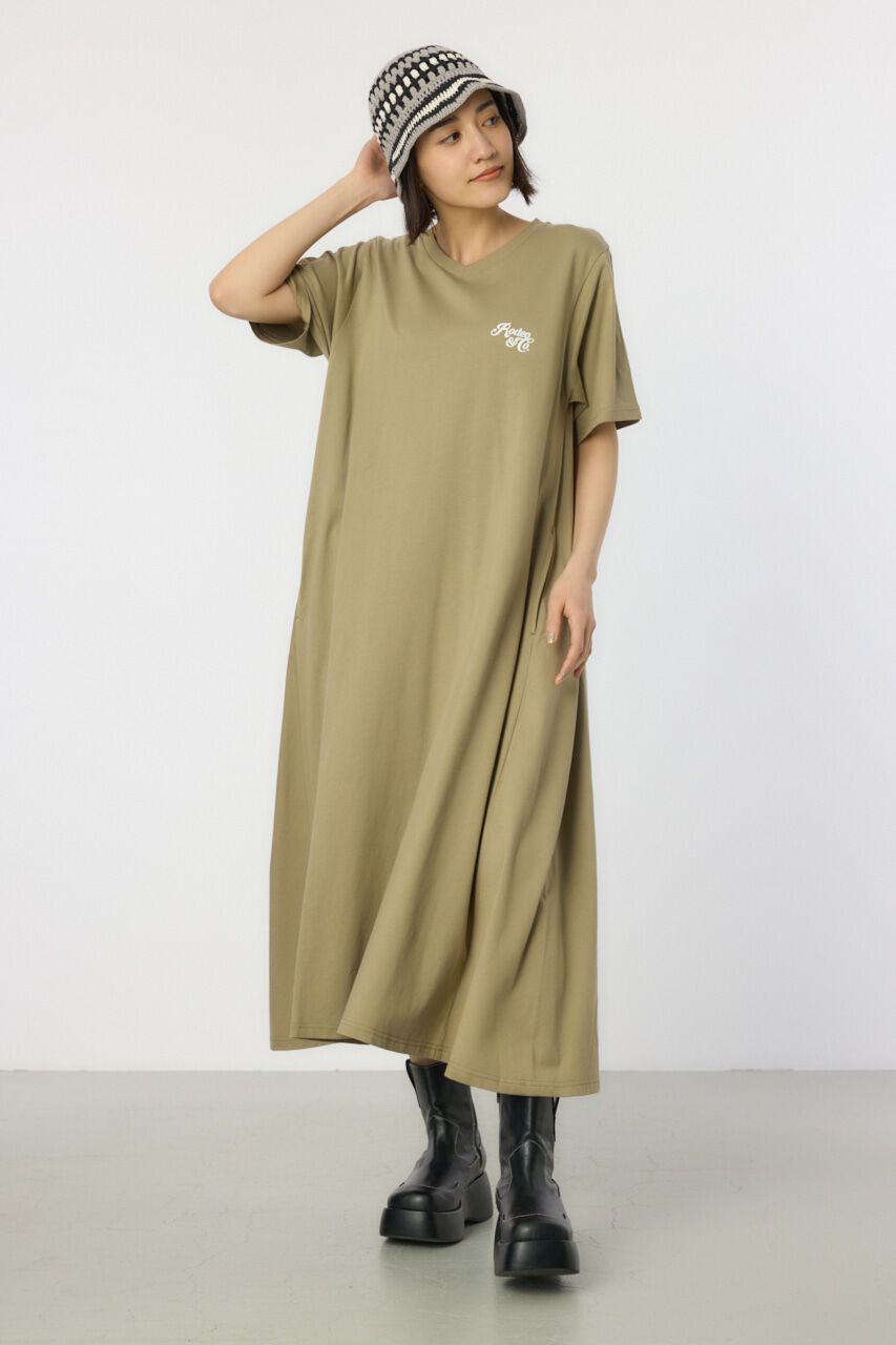 RODEO CROWNS「Vネックスクリプトロゴマキシワンピース」|ワンピース|