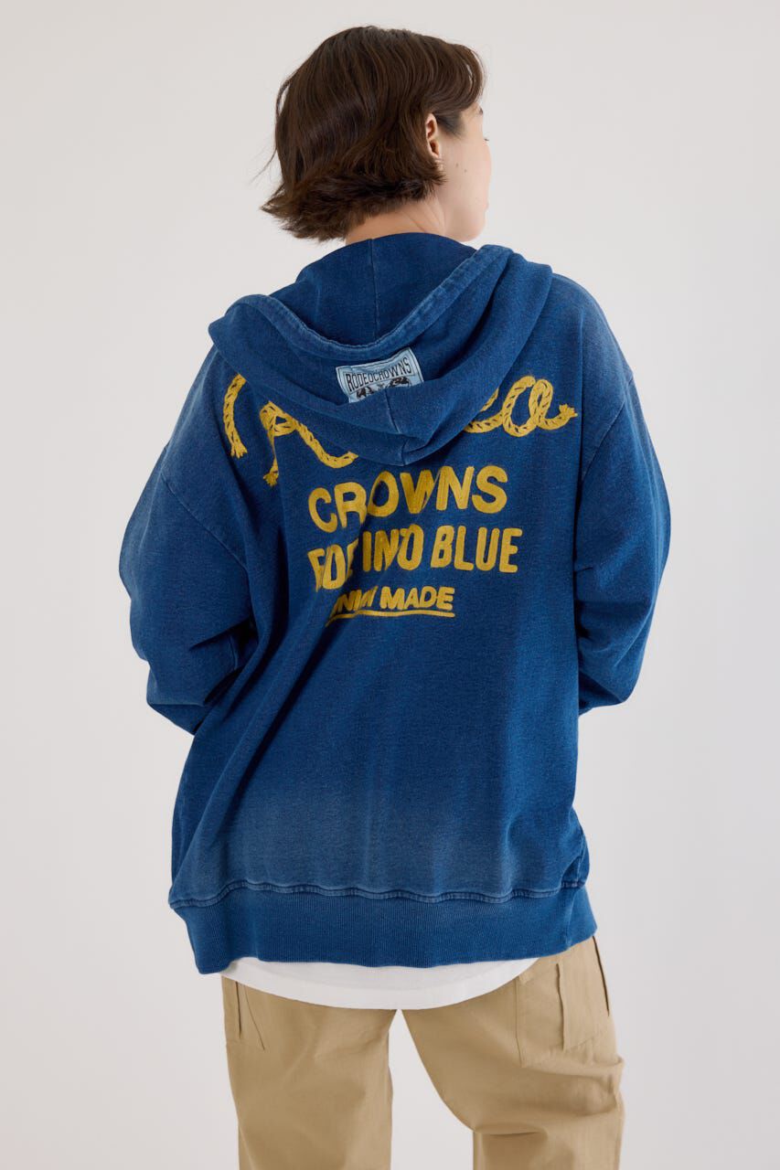 RODEO CROWNS「インディゴ裏毛ビッグジップパーカー」|パーカー|
