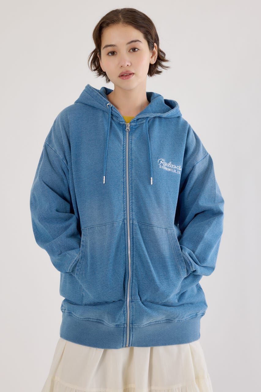 RODEO CROWNS「インディゴ裏毛ビッグジップパーカー」|パーカー|