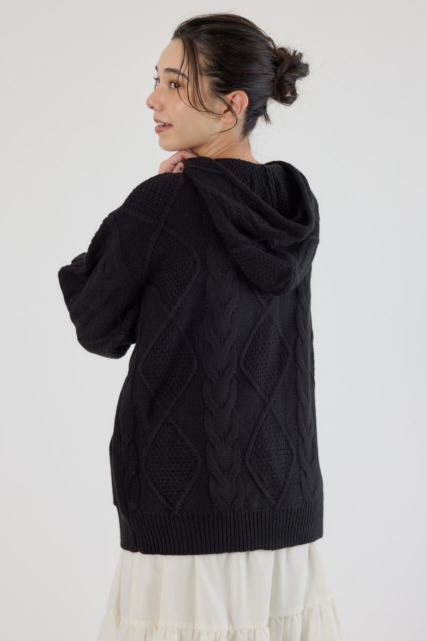 RODEO CROWNS「ロゴケーブルニットジップフーディー」|パーカー|