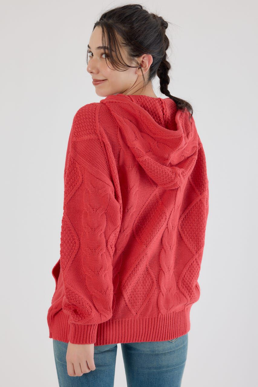 RODEO CROWNS「ロゴケーブルニットジップフーディー」|パーカー|