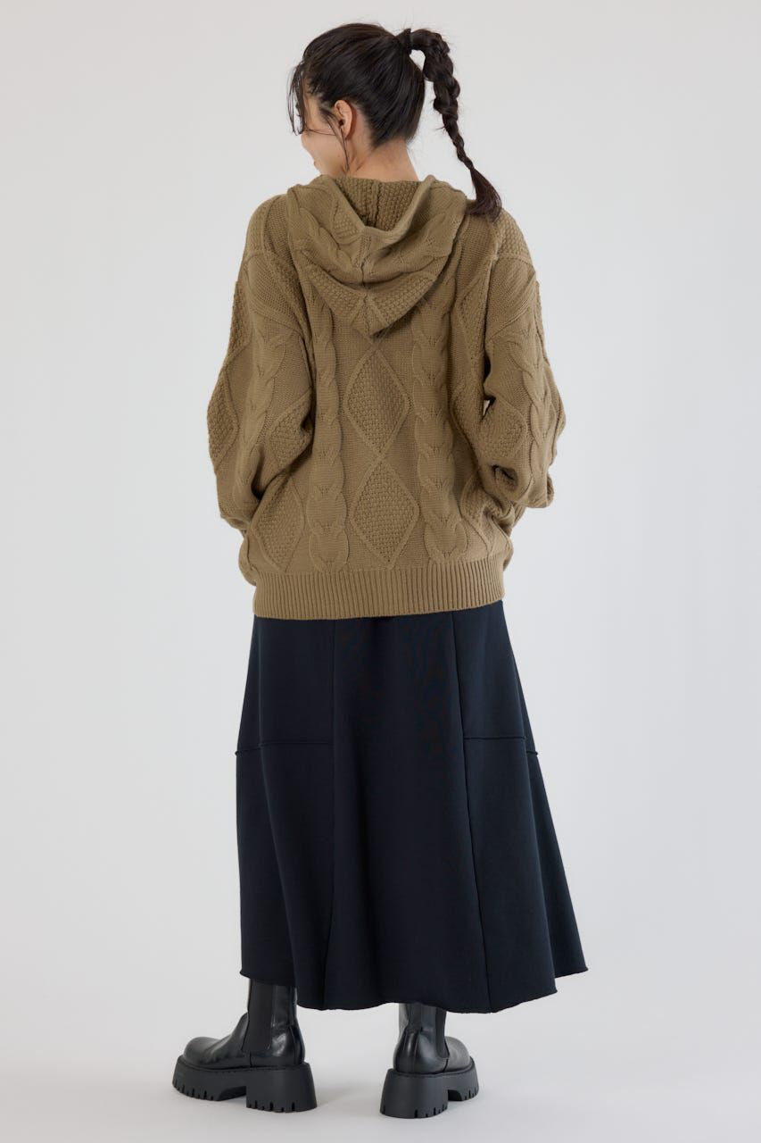 RODEO CROWNS「ロゴケーブルニットジップフーディー」|パーカー|