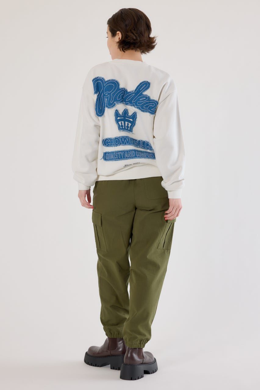 RODEO CROWNS「ロゴデニムパッチスウェットトップス」|パーカー|