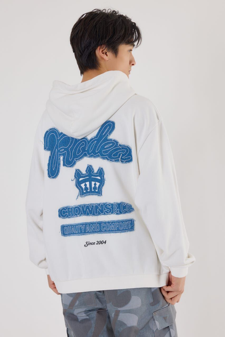 RODEO CROWNS「メンズロゴデニムパッチフーディー」|パーカー|