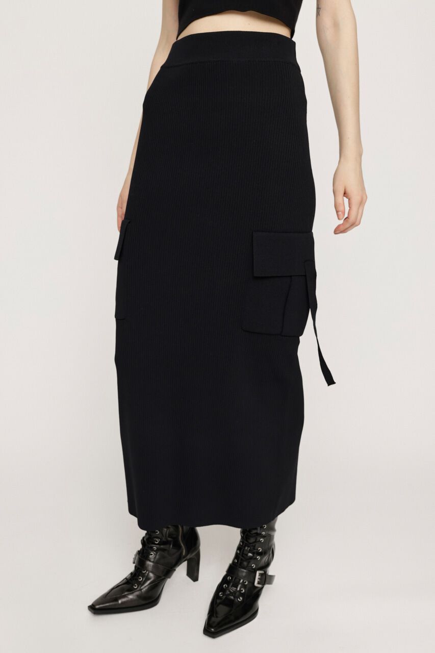 SLY「FINE TOUCH KNIT ミディアムスカート」|スカート|BLK