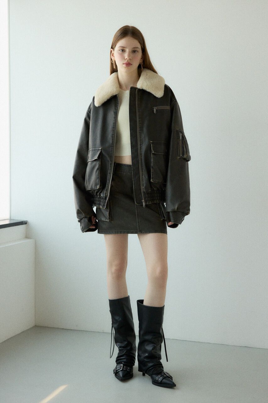 SLY「VINTAGE F／LEATHER S／ブルゾン」|ブルゾン・スタジャン|