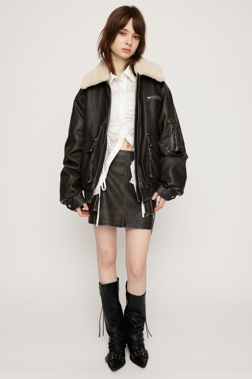 SLY「VINTAGE F／LEATHER S／ブルゾン」|ブルゾン・スタジャン|