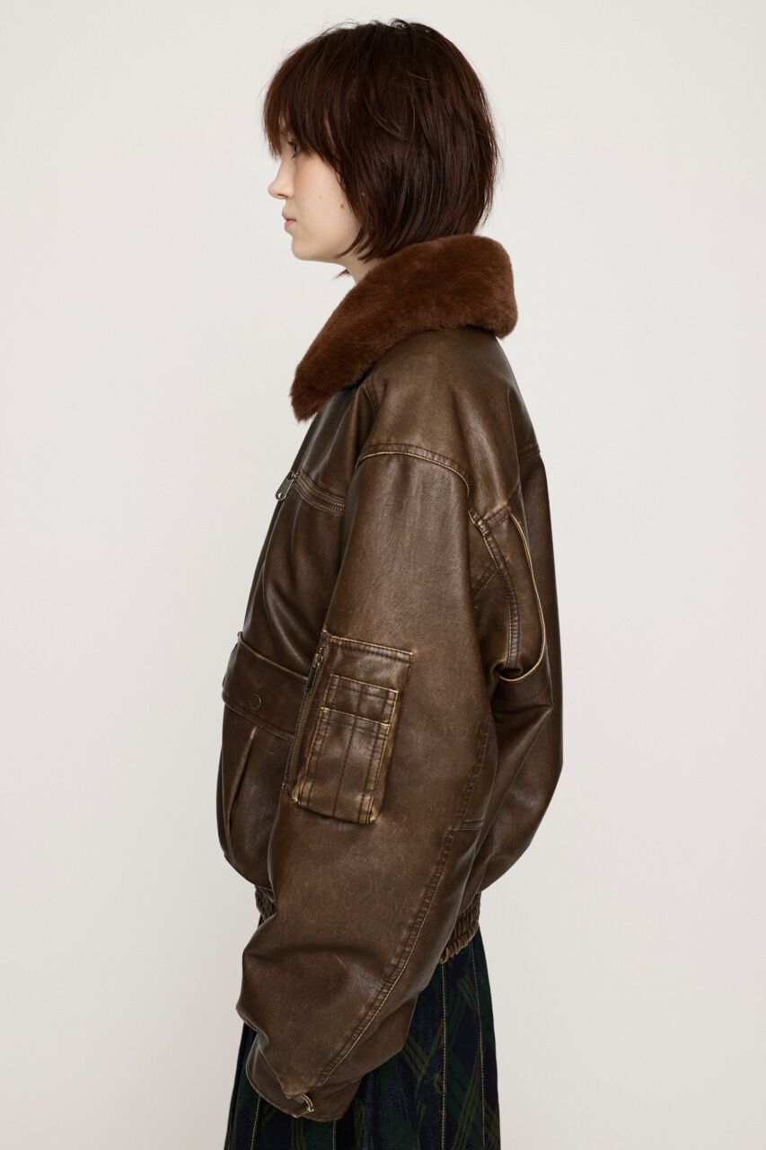 SLY「VINTAGE F／LEATHER S／ブルゾン」|ブルゾン・スタジャン|