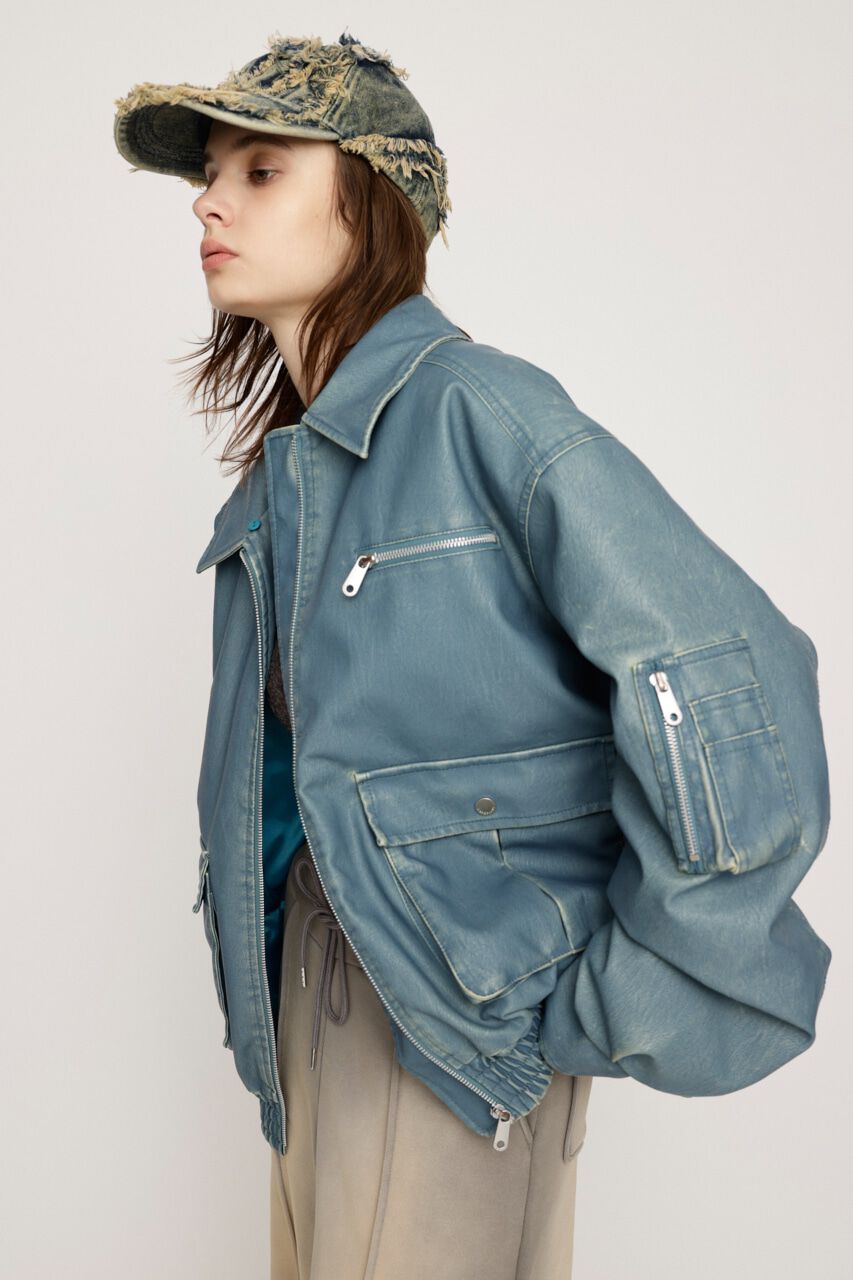 SLY「VINTAGE F／LEATHER S／ブルゾン」|ブルゾン・スタジャン|