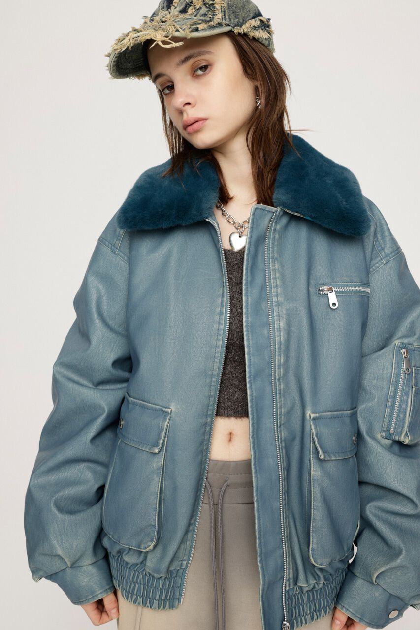 SLY「VINTAGE F／LEATHER S／ブルゾン」|ブルゾン・スタジャン|