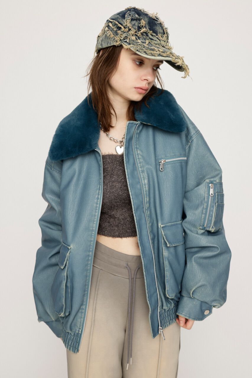 SLY「VINTAGE F／LEATHER S／ブルゾン」|ブルゾン・スタジャン|