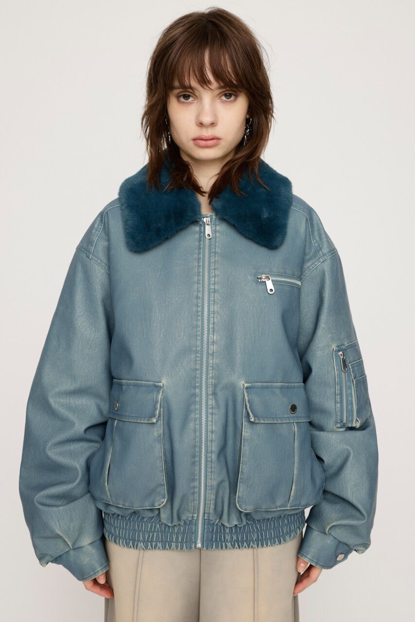 SLY「VINTAGE F／LEATHER S／ブルゾン」|ブルゾン・スタジャン|