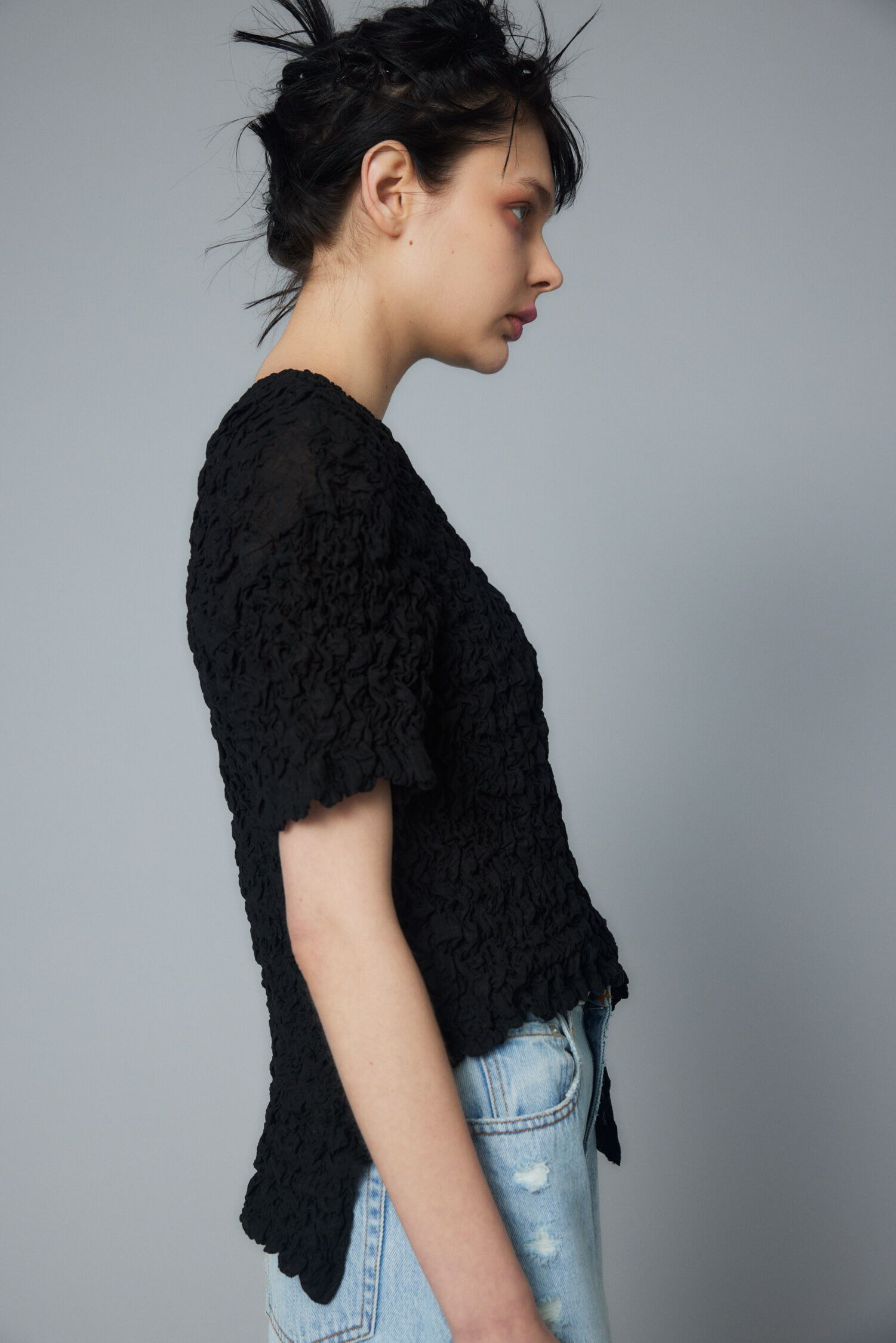 HeRIN.CYE「Square shirring tops」|シャツ・ブラウス|