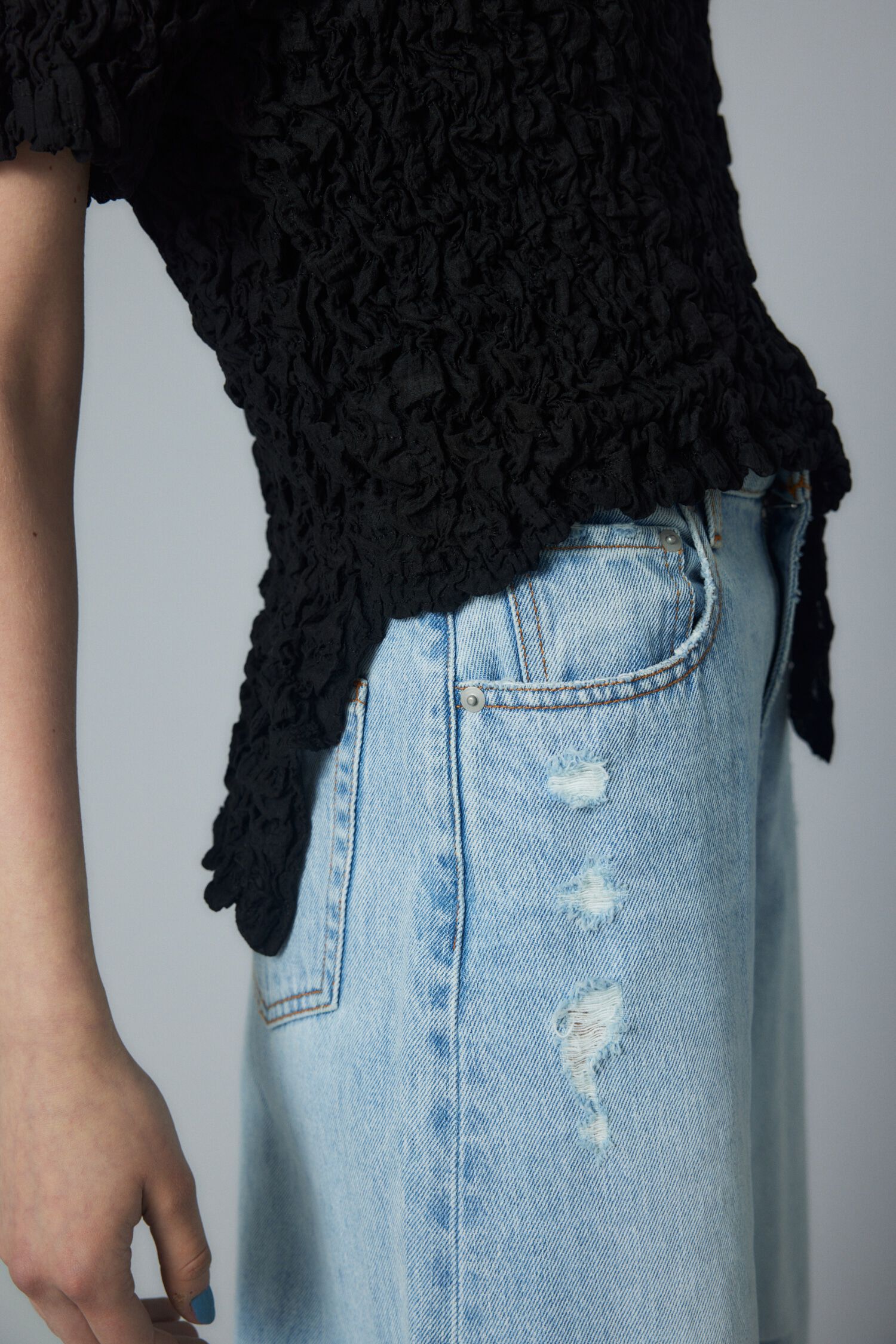 HeRIN.CYE「Square shirring tops」|シャツ・ブラウス|