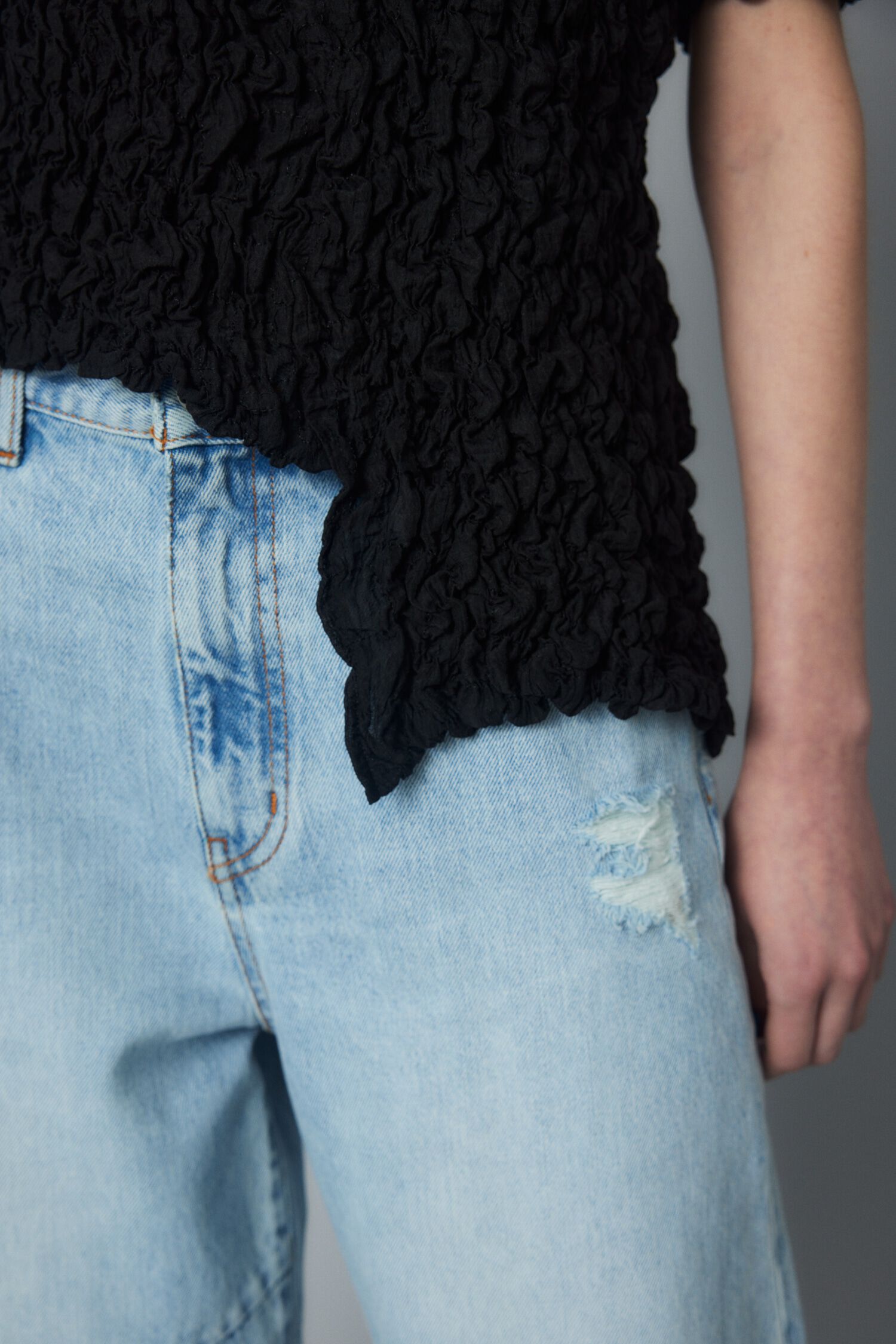 HeRIN.CYE「Square shirring tops」|シャツ・ブラウス|