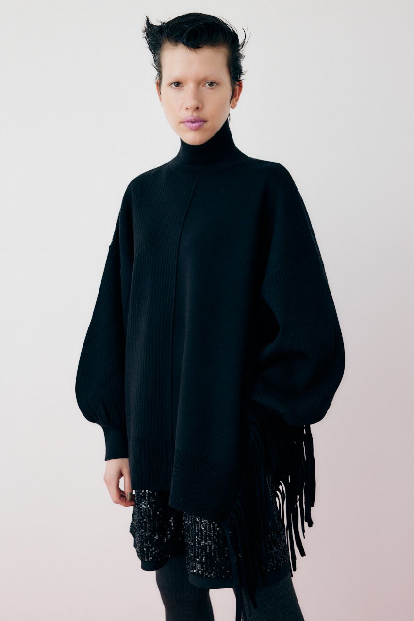 HeRIN.CYE「Fringe knit tops」|ニット・セーター|BLK