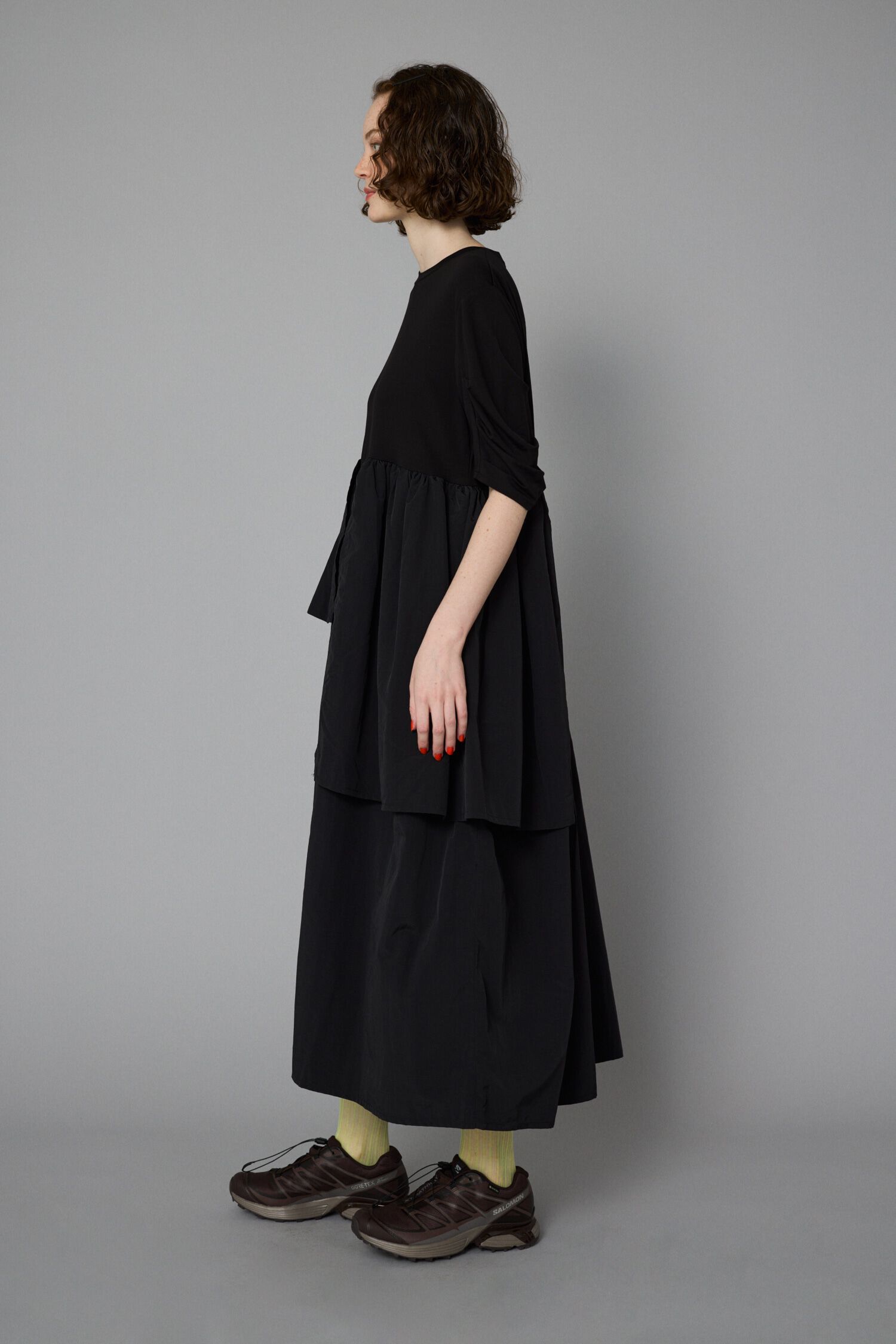 HeRIN.CYE「Tuck sleeve docking dress」|ワンピース|