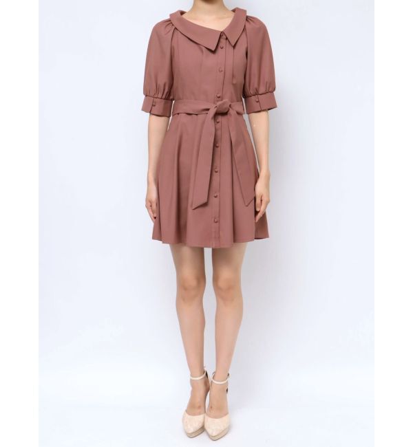 RESEXXY「アシメカラーシャツミニワンピース」|ワンピース|