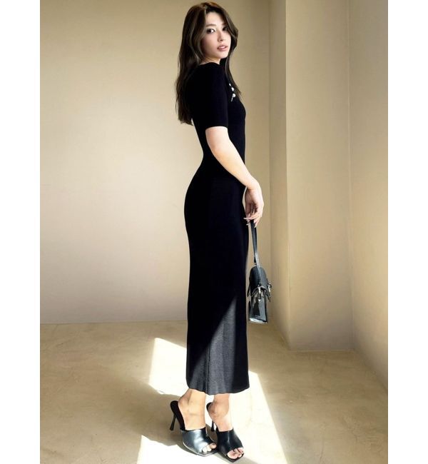 RESEXXY「パールビーズリブニットワンピース」|ワンピース|