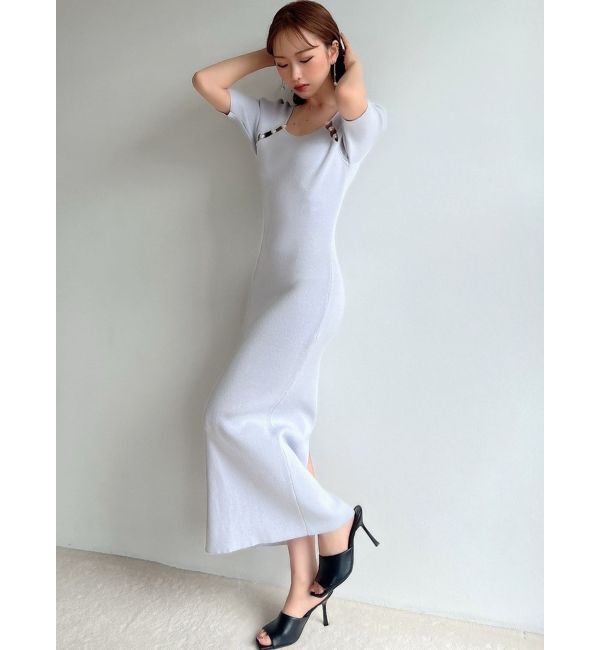 RESEXXY「パールビーズリブニットワンピース」|ワンピース|