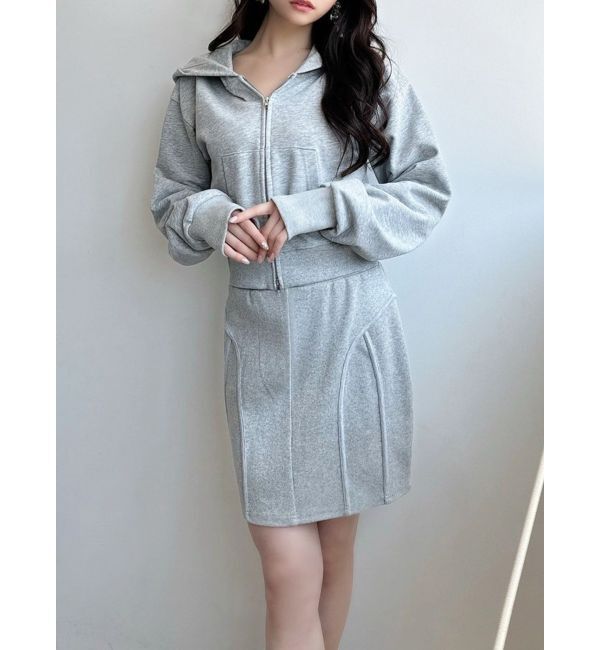 RESEXXY「カットリブコルセットスカート【セットアップ着用可能】」|スカート|グレー